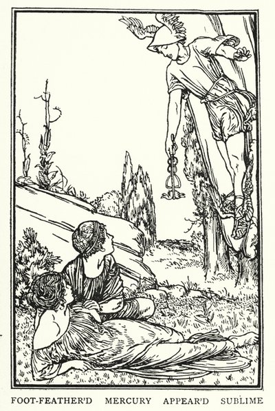 Illustration til digte af John Keats: Endymion (litho) af Robert Anning Bell