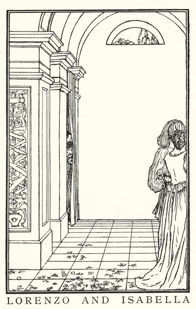 Illustration til digte af John Keats: Isabella or The Pot of Basil (litho) af Robert Anning Bell