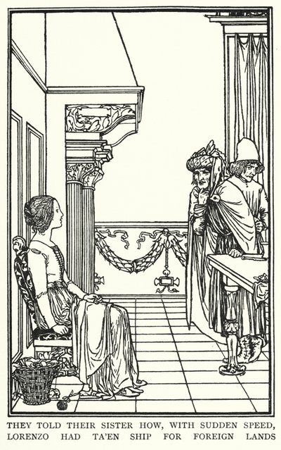 Illustration til digte af John Keats: Isabella or The Pot of Basil (litho) af Robert Anning Bell