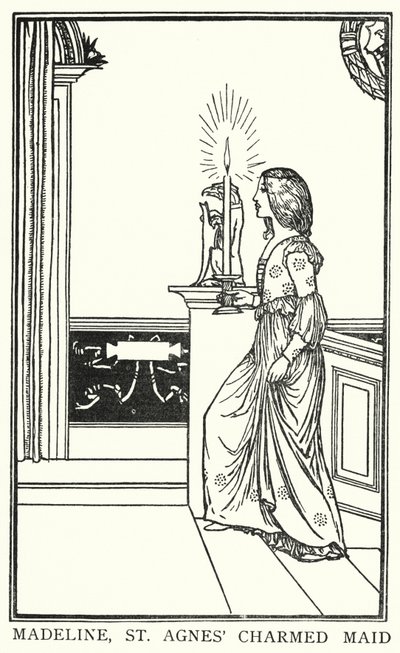 Illustration til digte af John Keats: The Eve of St Agnes (litho) af Robert Anning Bell