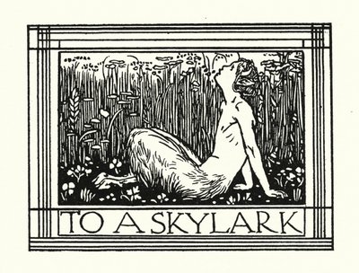 Shelley: To A Skylark (litografi) af Robert Anning Bell