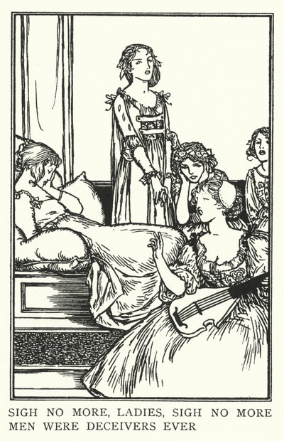 Skriv ikke mere, mine damer, suk ikke mere, mænd var nogensinde bedragere (litho) af Robert Anning Bell