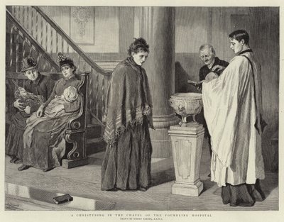 En dåb i kapellet på Foundling Hospital af Robert Barnes