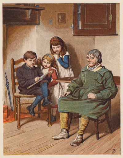 Bertie skitserede flittigt (farvelitografi) af Robert Barnes