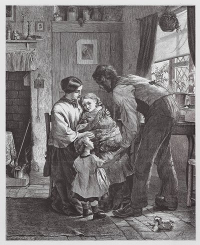 Det syge barn (kobberstik) af Robert Barnes