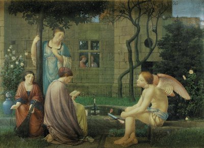 Reading of Love, He Being By, 1874 af Robert Bateman