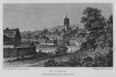 St Albans (gravering) af Robert Blemell (after) Schnebbelie