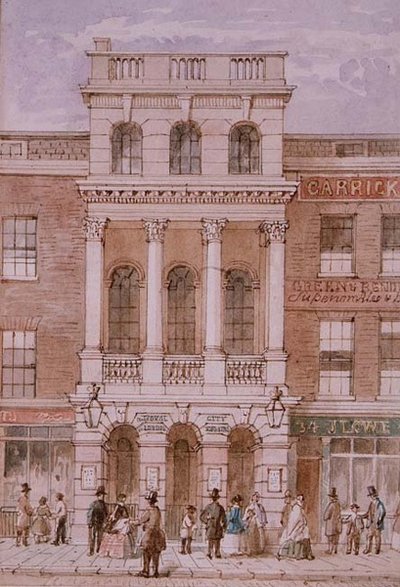 City of London Theatre, Bishopsgate af Robert Blemell (attr. to) Schnebbelie