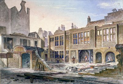 Udsigt over nedrivningen af Winchester Place, London, 1839 af Robert Blemmell Schnebbelie