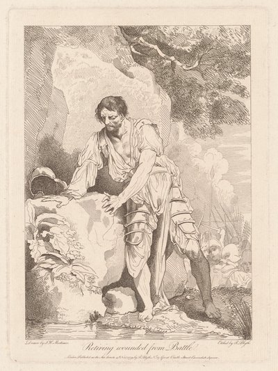 Træk sig tilbage fra kamp af Robert Blyth, after John Hamilton Mortimer