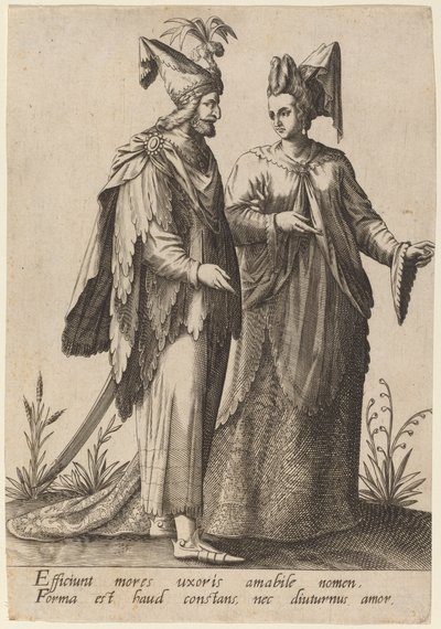 De påvirker en hustrus manerer..., 1597. af Robert Boissard