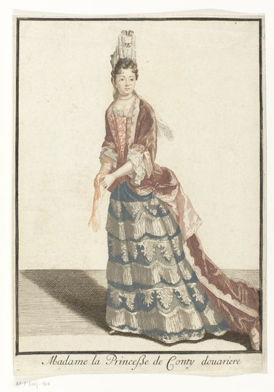 Portræt af Marie Anne de Bourbon Madame the Dowager Princess of Conty (titel på objektet) af Robert Bonnart (possibly)