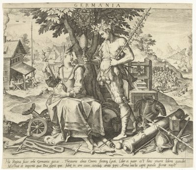 Tyskland Germania (titel på objekt) Allegorier over europæiske lande (serietitel) af Robert Bossart