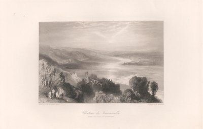 Chateau de Tancarville, med byen Quilleboeuf af Robert Brandard