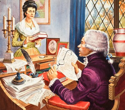 Robespierre og Eleanore Duplay (gouache på papir) af Robert Brook