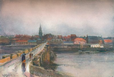 A Wet Day, Old Berwick Bridge, c1877-1906, 1906. af Robert Buchan Nisbet