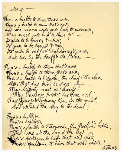 Heres a health to them thats awa, c1792. af Robert Burns