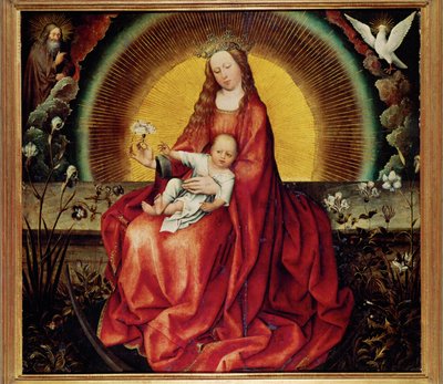 Madonna og barn, begyndelsen af 1400-tallet (maleri på træ) af Robert Campin