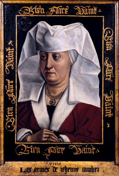 ""Portræt af Marie De Pacy"" Maleri af Robert Campin, Mester af Flemalle (1378-1444) 1415-1440 Tournai. Museum of Fine Arts Belgien af Robert Campin