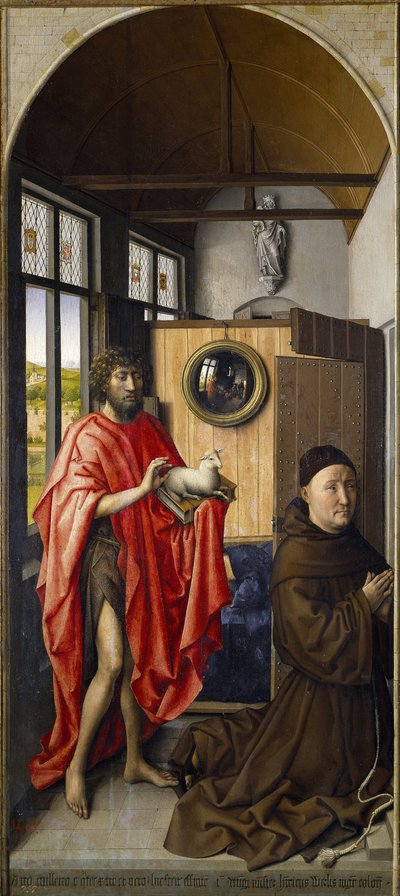 Sankt Johannes Døberen og franciskaneren Heinrich von Werl, 1437 af Robert Campin