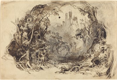 Castle på en bakke (sat til "Sleeping Beauty and the Beast"?) af Robert Caney