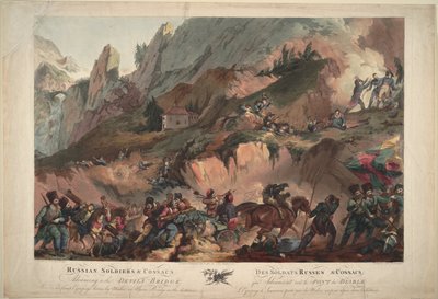 Russisk hær krydser Djævelens bro i 1799, 1804 af Robert Carr Porter