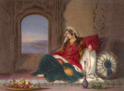 Kandahar Lady of Rank, engageret i rygning, 1848 af Robert Carrick