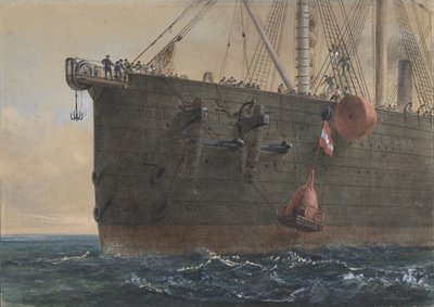 In the Bows of the Great Eastern: The Cable Broken and Lost, Preparing to Grapple, 2. august 1865, af Robert Charles Dudley