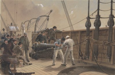 Splejsning af kablet efter den første ulykke om bord på Great Eastern, 25. juli 1865, 1865-66. af Robert Charles Dudley