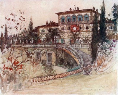 Villa Palmieri (farvelitografi) af Robert Charles Goff