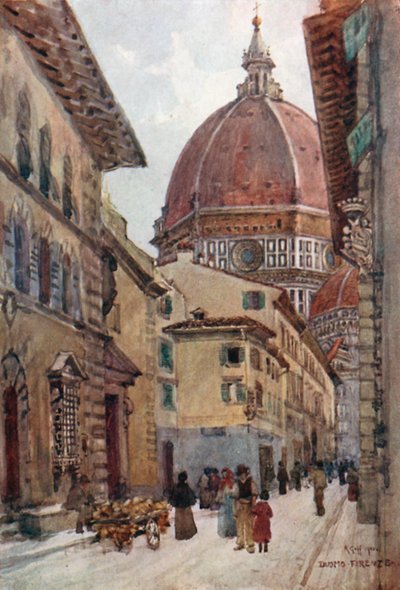 Via dei Servi (farvelitografi) af Robert Charles Goff