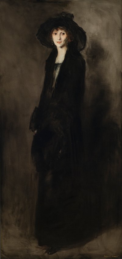 Dame i sort fløjl (portræt af Eulabee Dix Becker) 1911 (olie på lærred) af Robert Cozad Henri