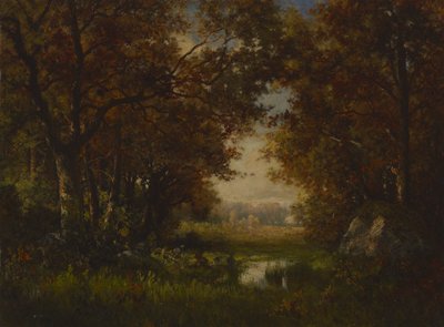 Scene i skoven Fontainebleau af Robert Crannell Minor