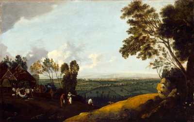 Udsigt over London fra Highgate, ca. 1775 (olie på lærred) af Robert Crone