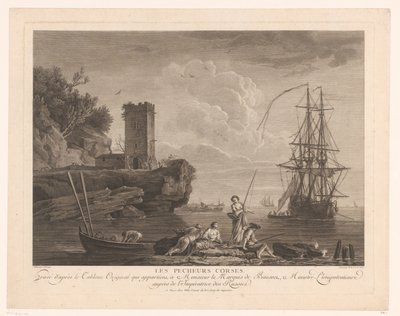 Havudsigt med fiskere Les pecheurs corses. af Robert Daudet (II) (attributed to)
