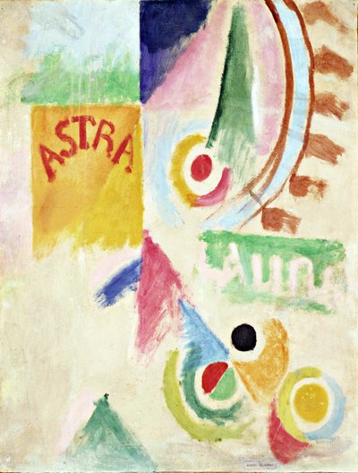 Fodbold. Cardiff Team - Maleri af Robert Delaunay (1885-1941), Olie på papir 1916 af Robert Delaunay