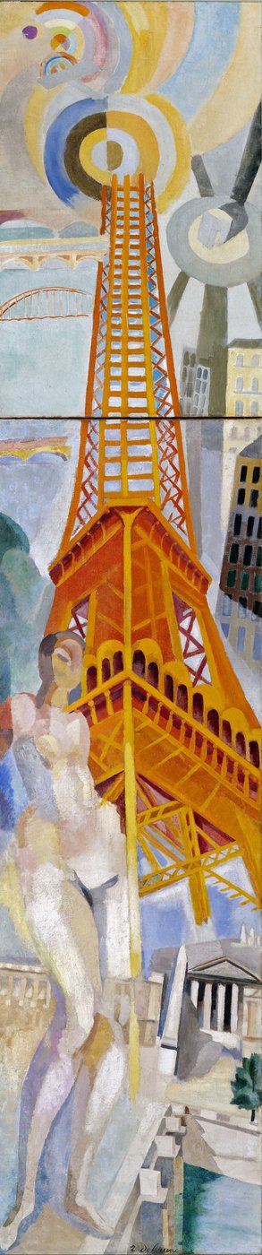 Byen Paris, Kvinde og Eiffeltårnet, 1925. af Robert Delaunay