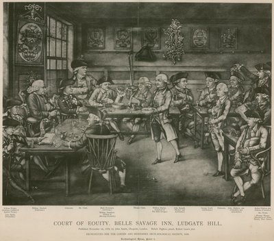 Court of Equity, Belle Savage Inn, Ludgate Hill, London af Robert Dighton