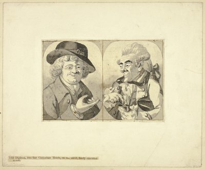 To karikaturer i brystlængde af Robert Dighton