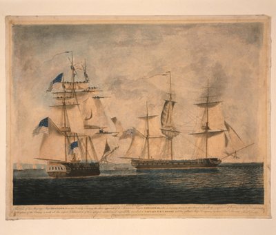 HMS Shannon fanger USS Chesapeake, 1. juni 1813, 1813 af Robert Dodd