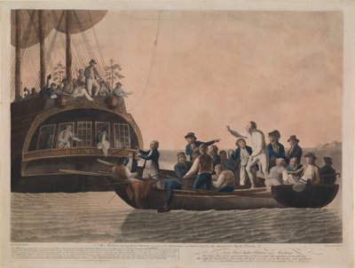 Mytteristerne sender Bligh og hans besætning væk fra 