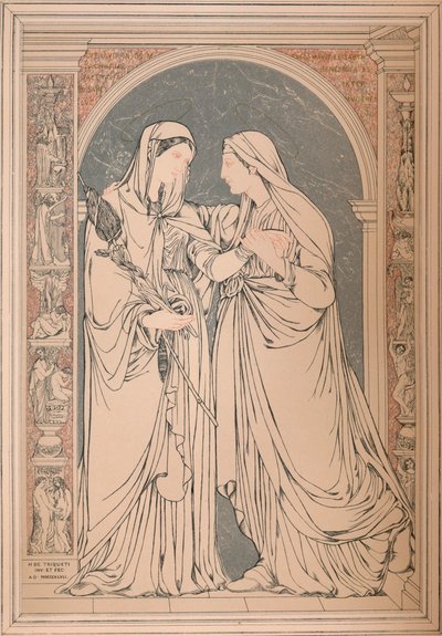 Et marmormosaikbillede af baronen H. De Triqueti, Paris, 1893. af Robert Dudley
