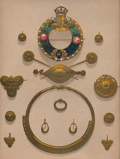 Guldsmykker og broche, 1863. af Robert Dudley