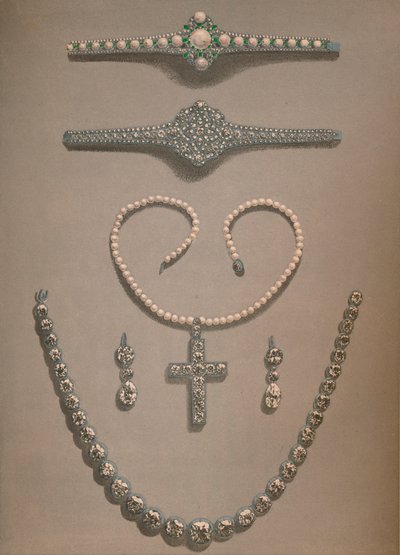 Halskæde, øreringe, armbånd Bryllupsgaver overrakt til Alexandra af Danmark, 1863 af Robert Dudley