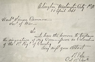 Robert E. Lees afskedsbrev fra den føderale hær, 20. april af Robert E. Lee