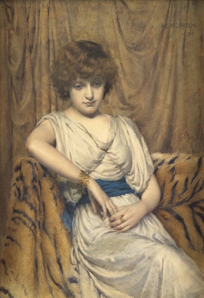 En ung græker, 1890 (wc på papir) af Robert Edward Morrison