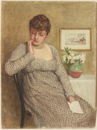 Pigelæsning (blyant og akvarel på kort) af Robert Ernest McEune