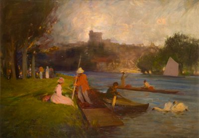 Themsen ved Windsor (olie om bord) af Robert Ernest McEune
