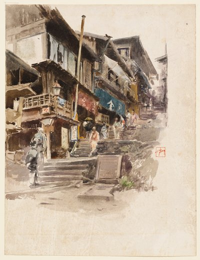 En gade i Ikao, Japan, II af Robert Frederick Blum