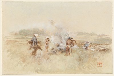 I arbejde med at lægge kvas på ulmende bål af Robert Frederick Blum